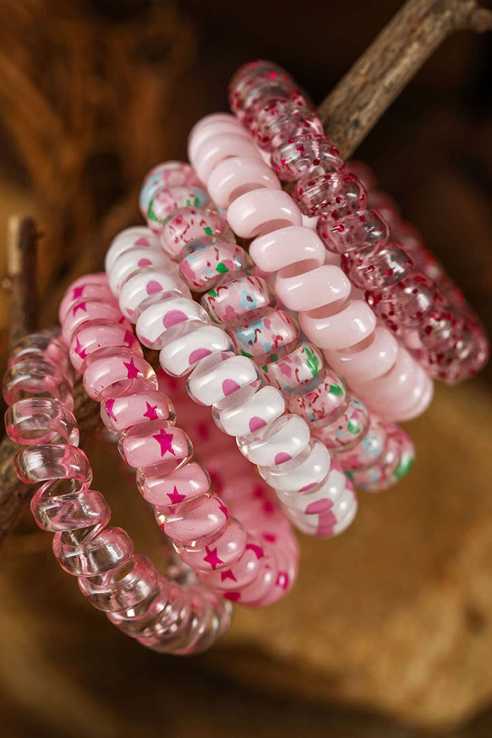 LDC Cute Gradient Starry Dotty Phone Cord Scrunchie Set
